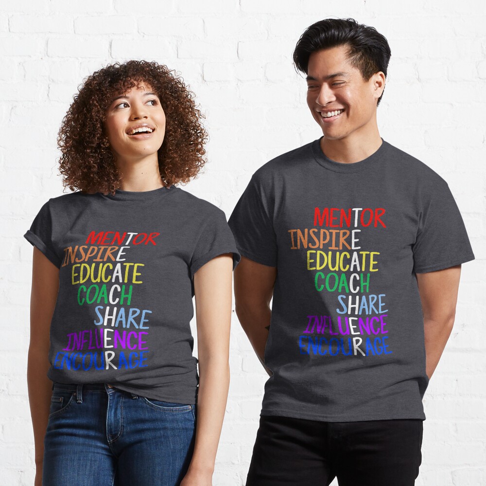 Teacher Meaning Mentor Inspire Educate Coach Share Classic T-Shirt