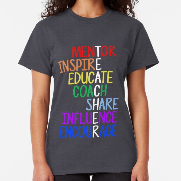 Teacher Meaning Mentor Inspire Educate Coach Share Classic T-Shirt
