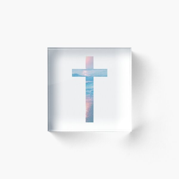 Christian Cross Acrylic Block