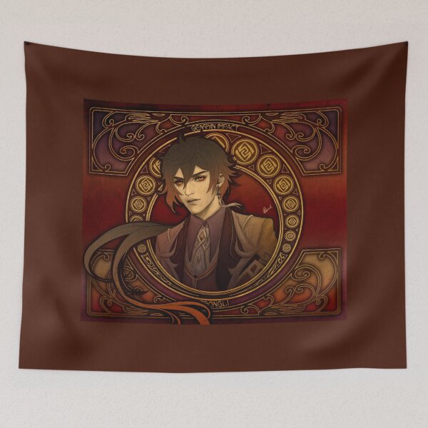 Item preview, Fanart: Zhongli from Genshin Impact in Art Nouveau style designed and sold by AlexaelArtworks.