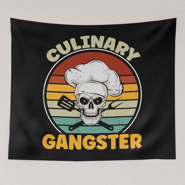 Item preview, Culinary Gangster Funny Retro Vintage Restaurant Cook Chef  designed and sold by TARABENNIE01.