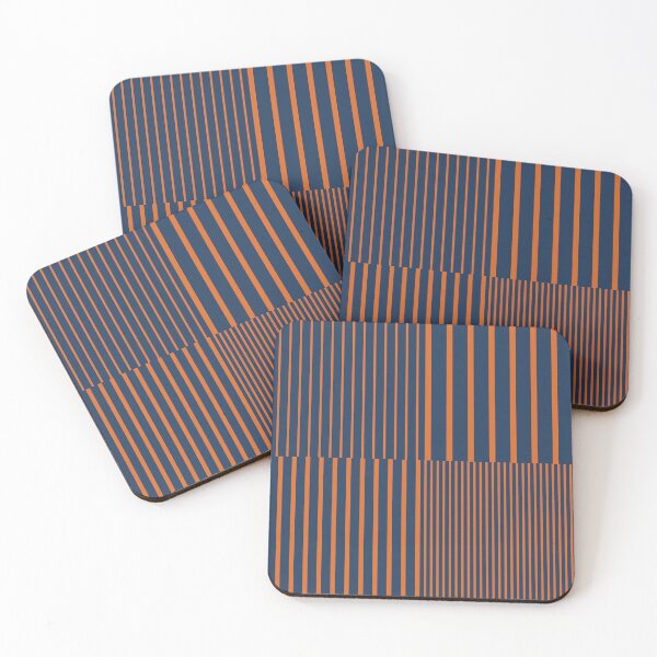 Item preview, Stripes Pattern and Lines 8 in Navy Blue Orange designed and sold by nineFlorals.