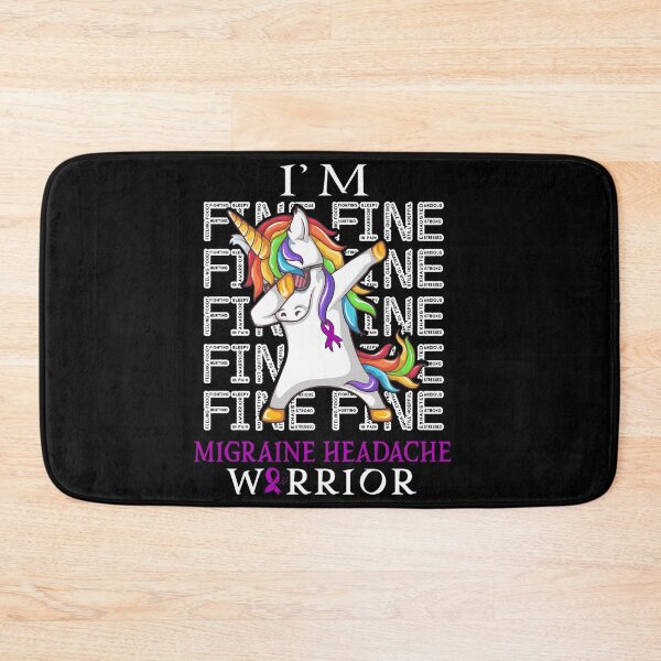 Item preview, Unicorn Migraine Headache Warrior I'm Fine Migraine Headache Awareness designed and sold by Hatjar.