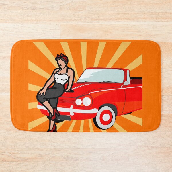 Item preview, Retro Vintage Inspired Pin-up and vintage car designed and sold by MamaNeeaDesigns.