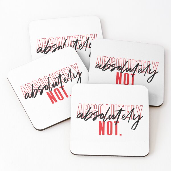 Item preview, Absolutely Not Elyse Myers Inspired Design Red Bold Text and Black Cursive Text Typography designed and sold by TheMugsZone.