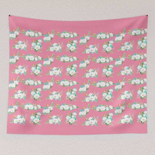 Item preview, White Flowers with Pink Background designed and sold by Right-Stop.