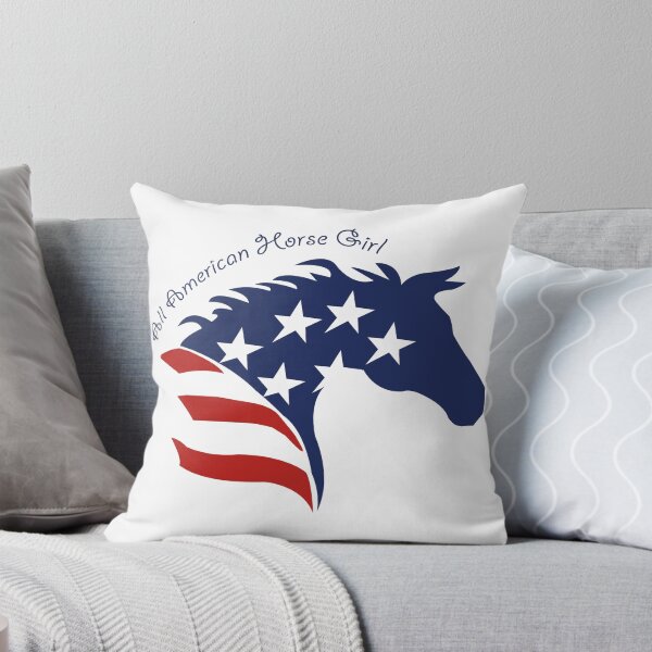 Item preview, Cute All American Patriotic Horse Girl in Bold Colour Stars and Stripes Flag Design  designed and sold by DappleDesign.