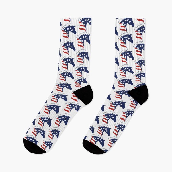 Item preview, Cute All American Patriotic Horse Girl in Bold Colour Stars and Stripes Flag Design  designed and sold by DappleDesign.