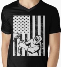 Welder American Flag Shirt Men's V-Neck T-Shirt