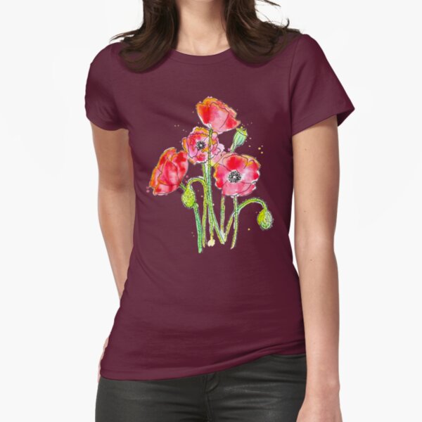 Poppies Fitted T-Shirt