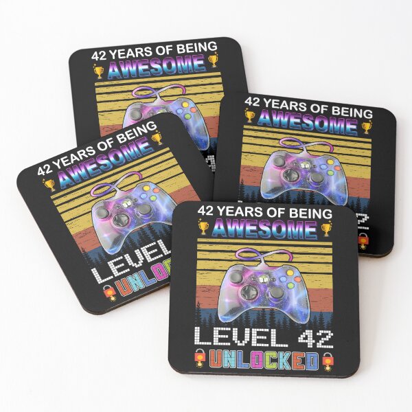 Item preview, 42 Years Of Being Awesome Level 42 Unlocked Gamer designed and sold by PansyBoyd.