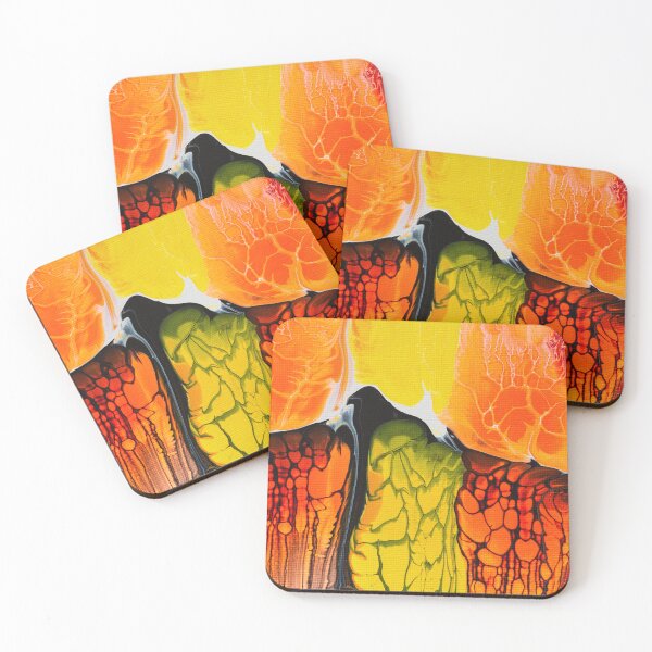 Item preview, Abstract Acrylic Fluid Painting Yellow Orange Red designed and sold by mhfoto.