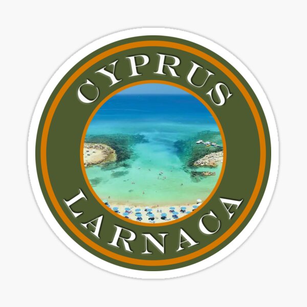 Cyprus Larnaca Mediterranean Beach - Passport Stamps Collection Sticker