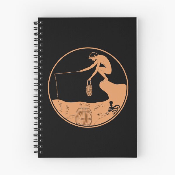 Item preview, An octopus hiding from a fisherman - Ancient Greek collection. designed and sold by archaeologyart.