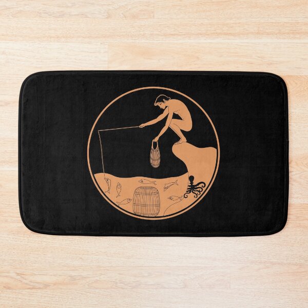 Item preview, An octopus hiding from a fisherman - Ancient Greek collection. designed and sold by archaeologyart.