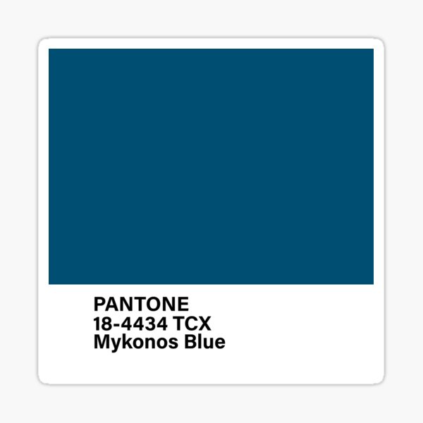 pantone 18-4434 TCX Mykonos Blue Sticker