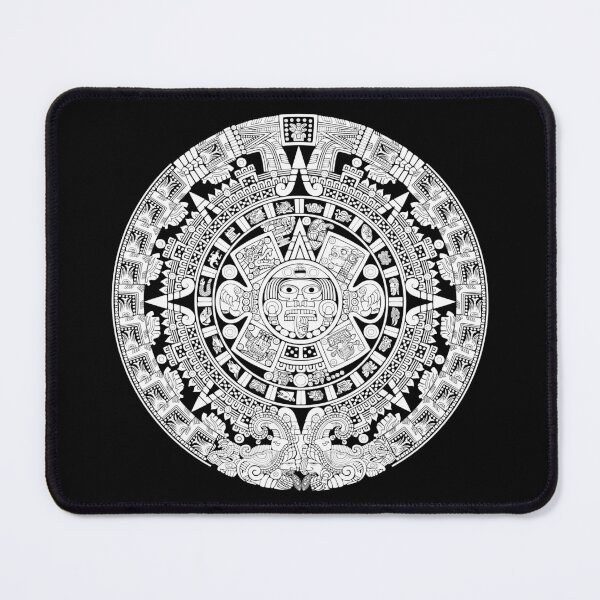 Item preview, Piedra del Sol - White On Dark Aztec Calendar Sun Stone designed and sold by Aztectees.