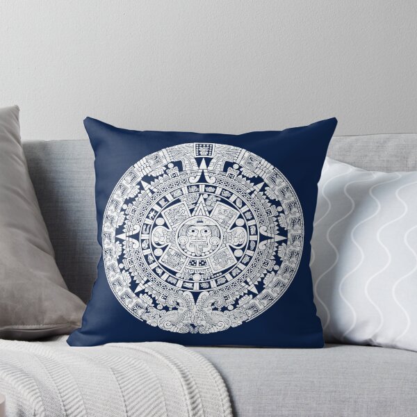 Item preview, Piedra del Sol - White On Dark Aztec Calendar Sun Stone designed and sold by Aztectees.