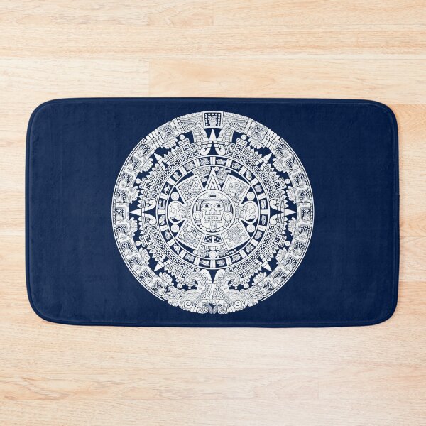 Item preview, Piedra del Sol - White On Dark Aztec Calendar Sun Stone designed and sold by Aztectees.
