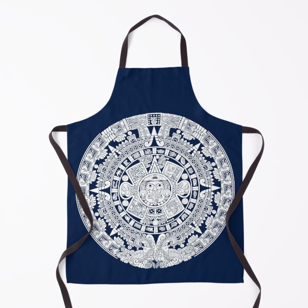 Item preview, Piedra del Sol - White On Dark Aztec Calendar Sun Stone designed and sold by Aztectees.