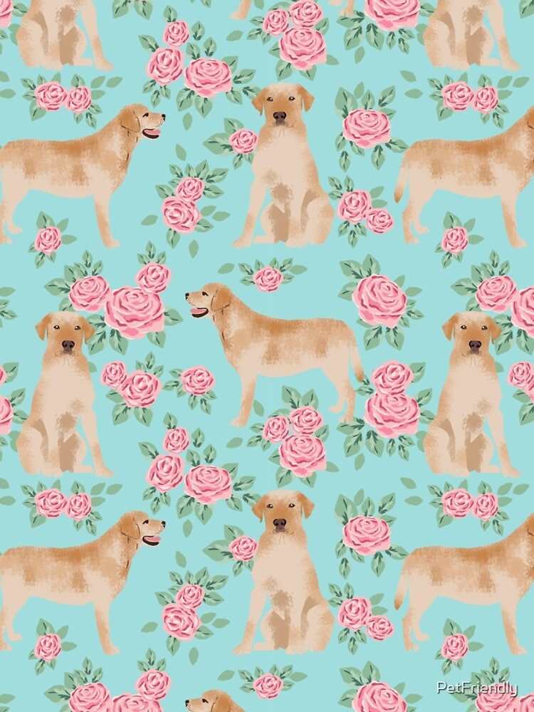 Yellow Labrador Retriever dog breed pet portraits floral dog pattern gifts for dog lover by PetFriendly by PetFriendly
