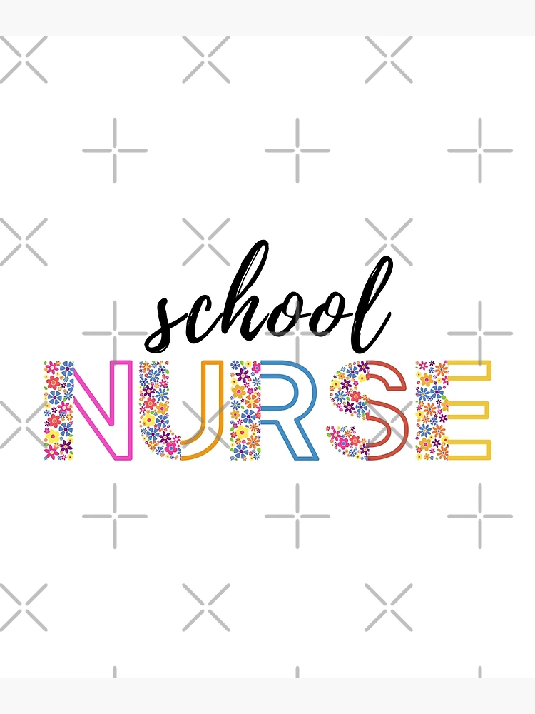 Floral School Nurse (black text)- school Nurse - Registered Nurse