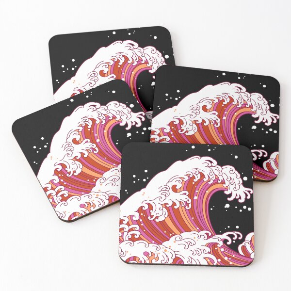 Item preview, Long Japanese Wave. Lesbian Pride designed and sold by Subtle Pride Shop.
