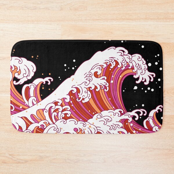 Item preview, Long Japanese Wave. Lesbian Pride designed and sold by Subtle Pride Shop.