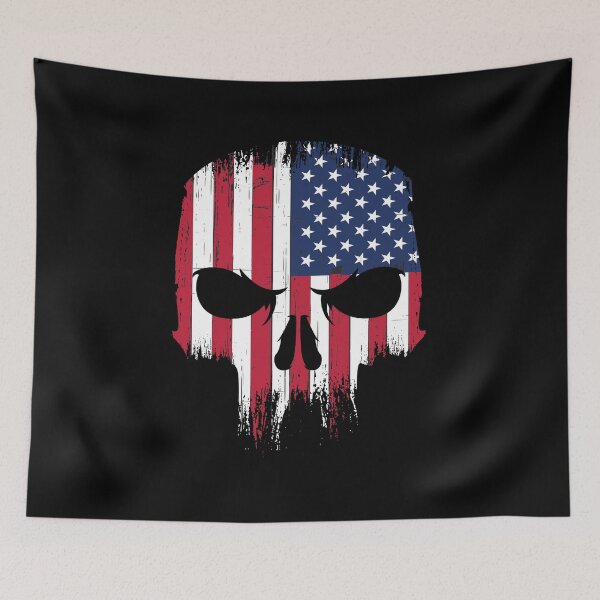 Item preview, American Flag Souvenir Gift USA Country Skull Pride designed and sold by DadJokeDescript.