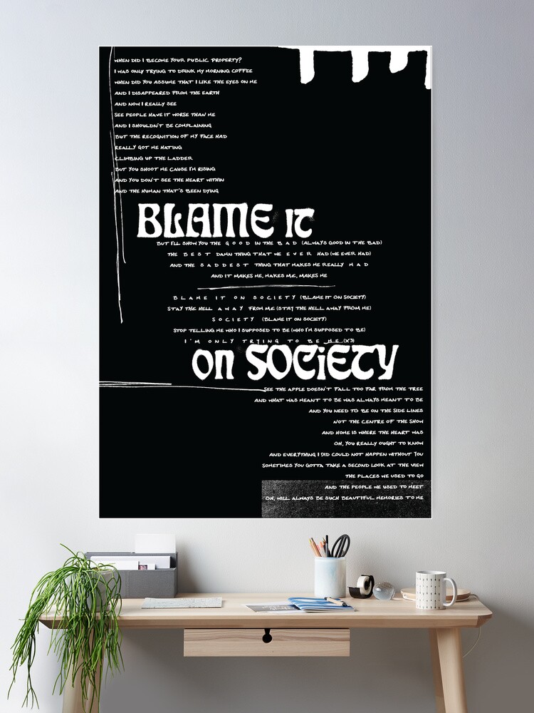 blame it on society - Tash sultana lyrics BEST SELLER Poster for Sale by  frikisso