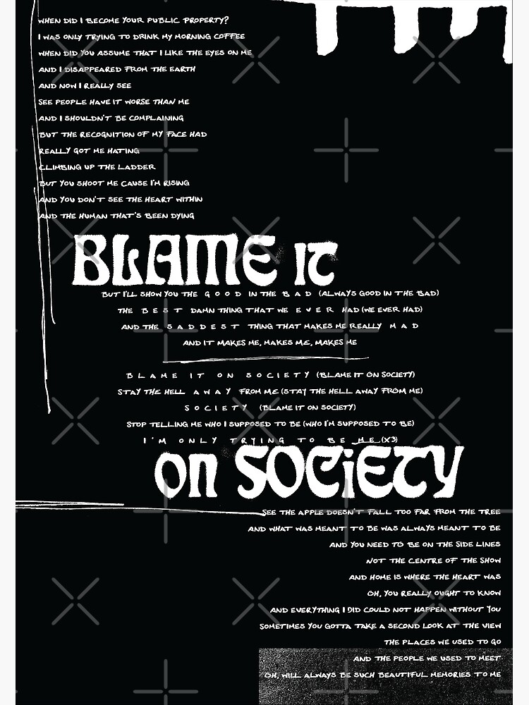 blame it on society - Tash sultana lyrics BEST SELLER Poster for Sale by  frikisso