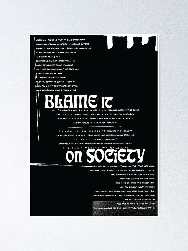blame it on society - Tash sultana lyrics BEST SELLER Poster for Sale by  frikisso