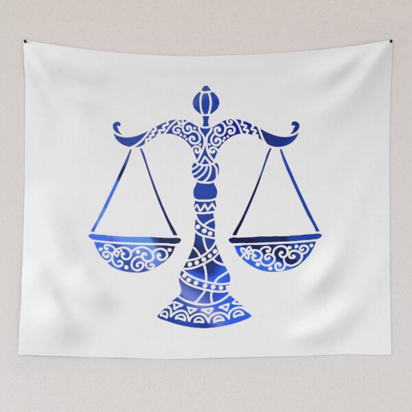 Item preview, Libra Zodiac Symbol Silhouette Design With September Birthstone Sapphire Background  designed and sold by TacoRose.