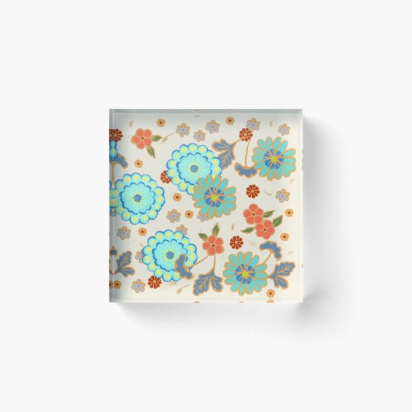 Item preview, Pretty Japanese style flowers on a beige background designed and sold by Mary Jane Lange.