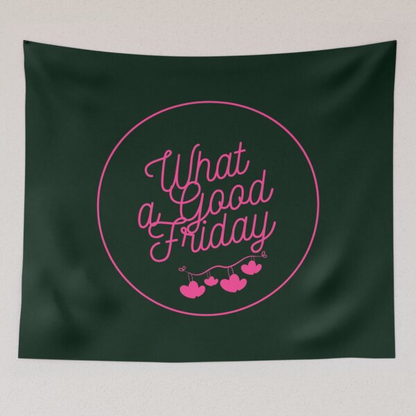 Item preview, What A Good Friday Pink Text _amp_ Flower 2022 Trending Easter Palm Sunday   designed and sold by FinoStore.