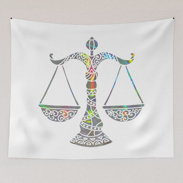Item preview, Libra Zodiac Symbol Silhouette Design With October Birthstone Opal Background  designed and sold by TacoRose.