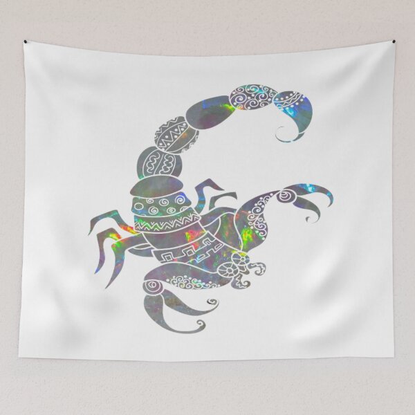 Item preview, Scorpio Zodiac Symbol Silhouette Design With October Birthstone Opal Background  designed and sold by TacoRose.