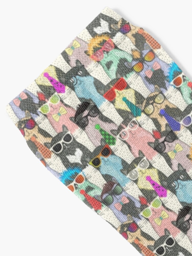 Thumbnail 2 of 5, Socks, Cool Cats Pattern designed and sold by Teecha.