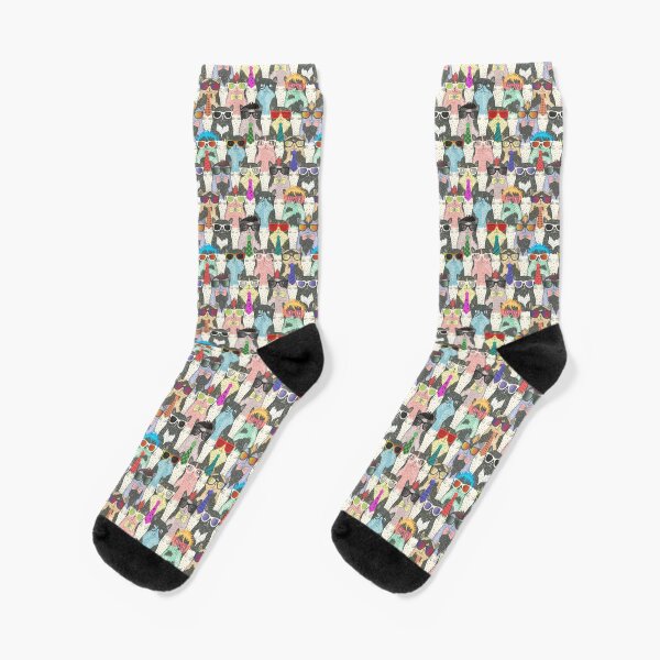 Cool Cats Pattern Socks