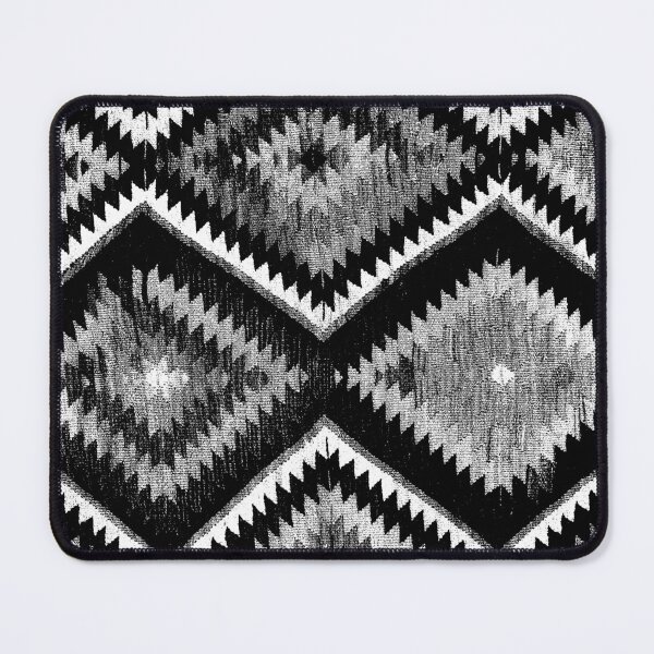 Item preview, Vintage Kilim fragment ethnic textile geometric black white rug ethnic pattern designed and sold by Talalp.