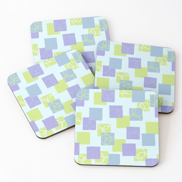 Item preview, Melon, lavender sky blue mod squares on pale blue designed and sold by FrancesPoff.