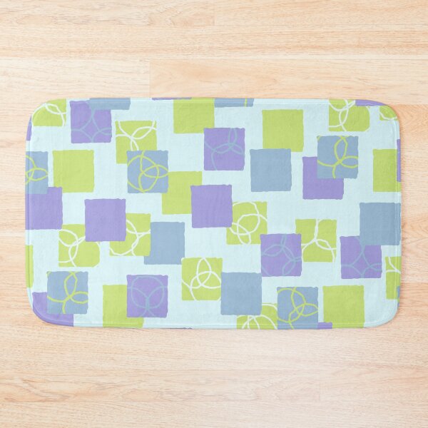 Item preview, Melon, lavender sky blue mod squares on pale blue designed and sold by FrancesPoff.