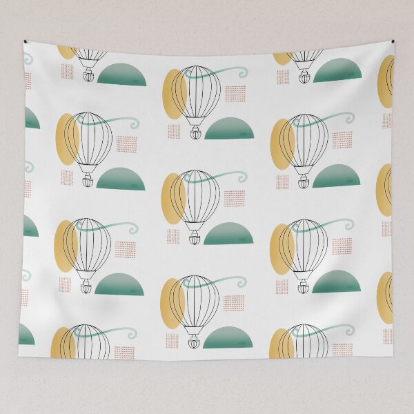 Item preview, Hot Air Balloon Line Art designed and sold by MoTekent.