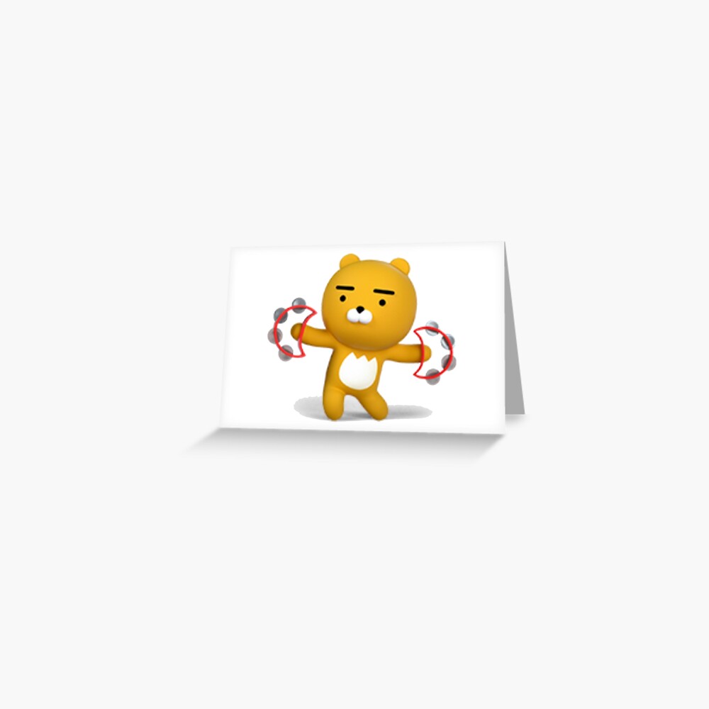 Kakaotalk Friends Hello Ryan 카카오톡 라이언 3d Tambourine Greeting Card By Icdeadpixels Redbubble 2362