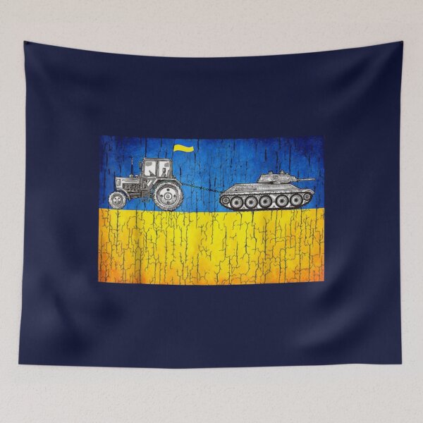 Item preview, ukrainian tractor pulling tank           designed and sold by Hsiesofa.