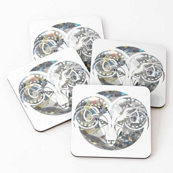 Item preview, Aries Zodiac Symbol Silhouette Design With April Birthstone Diamond Background  designed and sold by TacoRose.