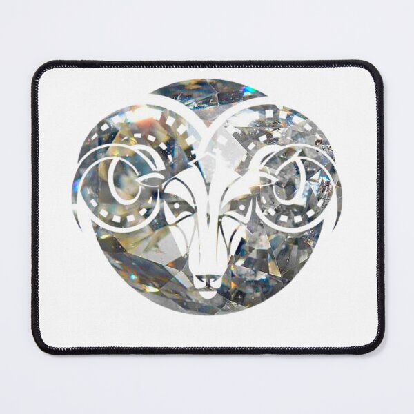 Item preview, Aries Zodiac Symbol Silhouette Design With April Birthstone Diamond Background designed and sold by TacoRose.