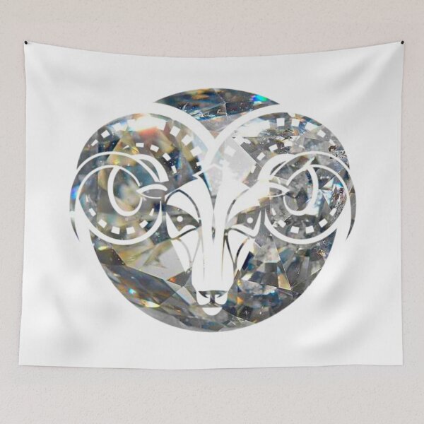 Item preview, Aries Zodiac Symbol Silhouette Design With April Birthstone Diamond Background  designed and sold by TacoRose.