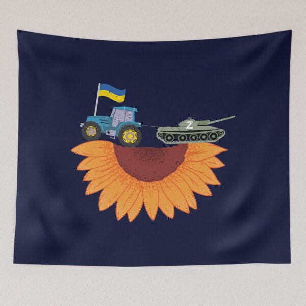 Item preview, Ukrainian Tractor Pulling Tank On Sunflower Field   designed and sold by Hsiesofa.