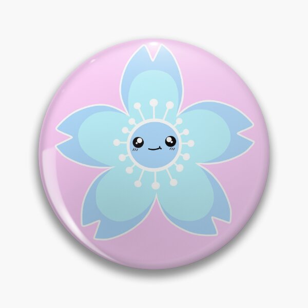 Item preview, Blue Kawaii Sakura Cherry Blossom Flower (Pink Background) designed and sold by ZuriAmbessa.